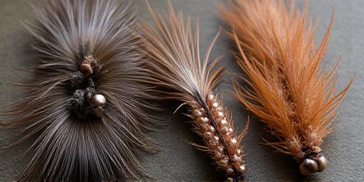 Large streamer fly patterns tied with premium feathers and flash